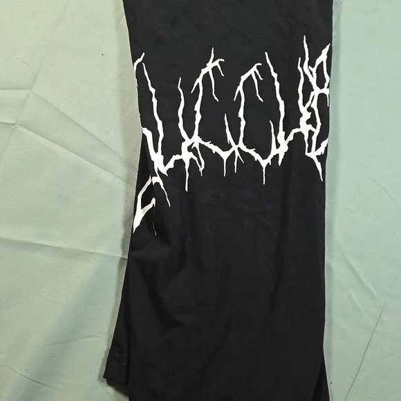 Black Gothic Gargoyle Dolls Kill Widow Womens XXL Pants Leggings Cross Zipper - Picture 4 of 8